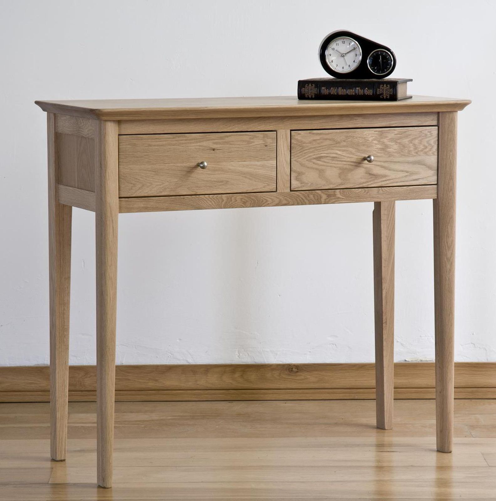 Kemble solid oak hallway furniture two drawer console hall table eBay